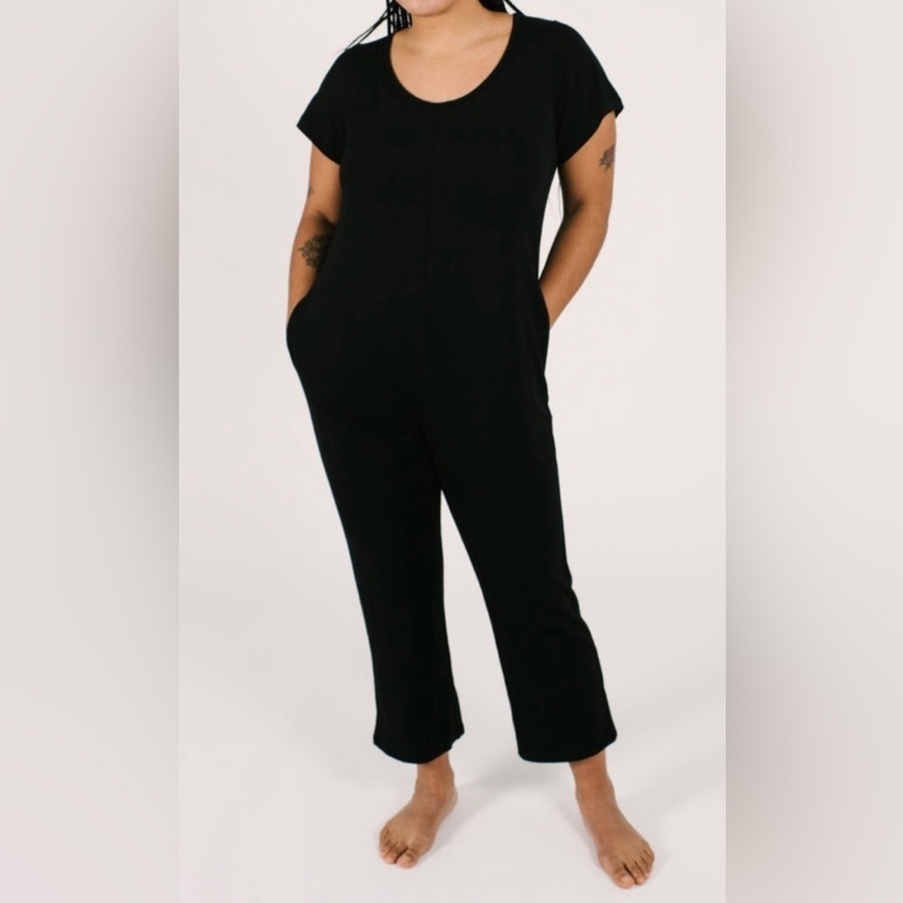 Smash + Tess Black Short Sleeve Jumpsuit